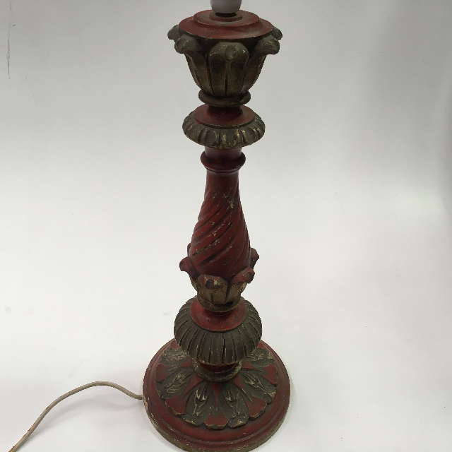 LAMP, Base (Table) - Candlestick Style Painted Antique Rust Gold, 75cmH